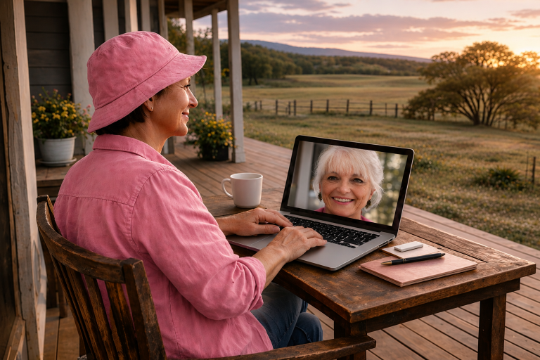 Rural Woman Video Call to Grace Gawler